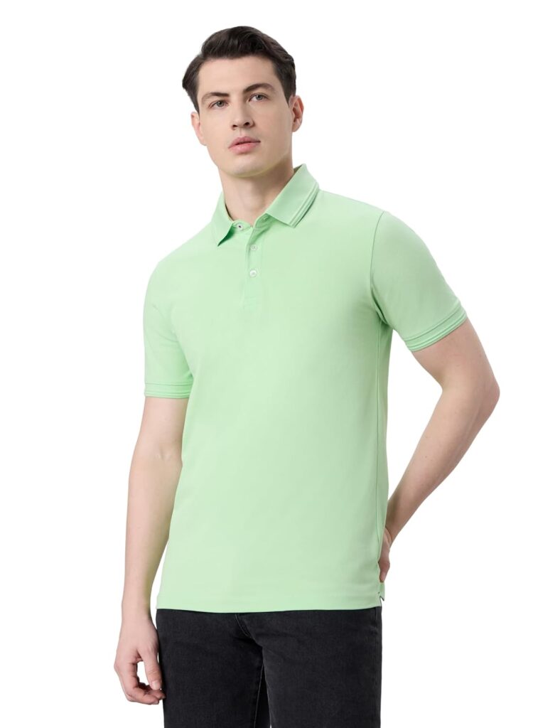 Symbol Premium Men's Cotton Stretch Solid Polo T-Shirt (Regular Fit | Pique Knit)