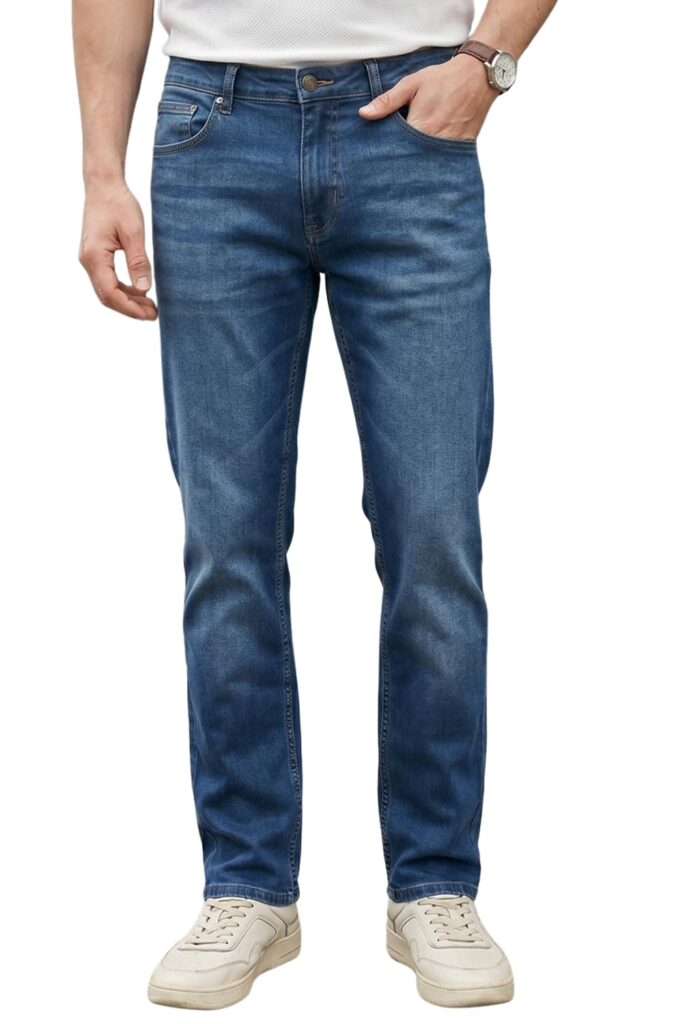 Louis Philippe Men's Slim Fit Stretch Fabric for Comfort Premium wash Aesthetic Authentic Twill and Durable Jeans