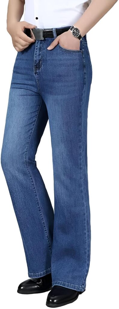 Ben Martin Men’s Bell Bottom Jeans || Bootcut Denim Pants || Wide Leg Flared Jeans for Men || High Waist Stretchable Retro Fit || Cotton Jeans for College Casual (0)