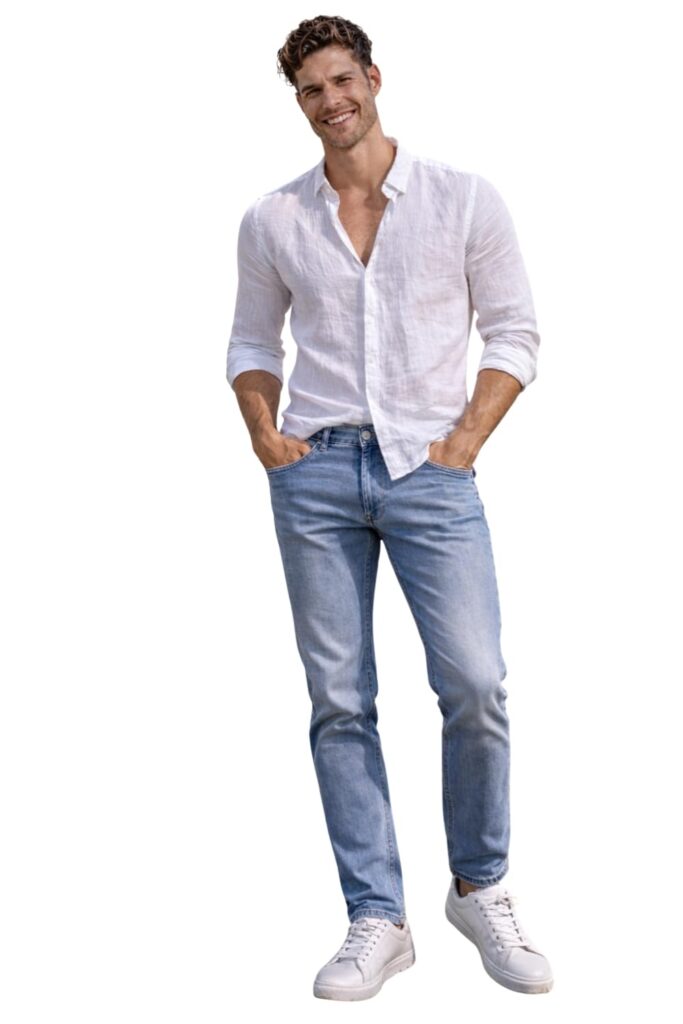 Louis Philippe Men's Slim Fit Stretch Fabric for Comfort Premium Wash Aesthetic Authentic Twill and Durable Jeans