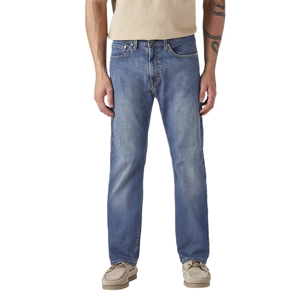 Men's 505 Blue Straight fit mid Rise Jeans