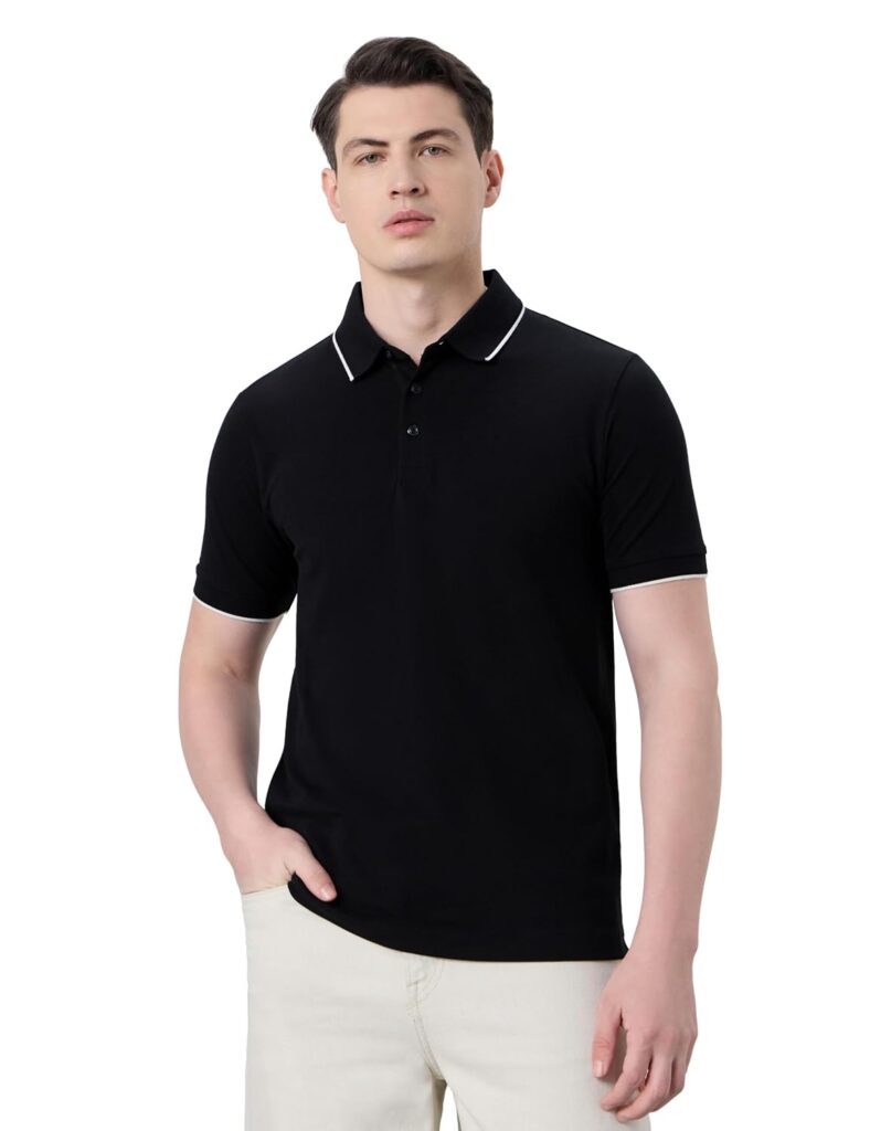 Symbol Premium Men's Cotton Stretch Solid Polo T-Shirt (Regular Fit | Pique Knit)