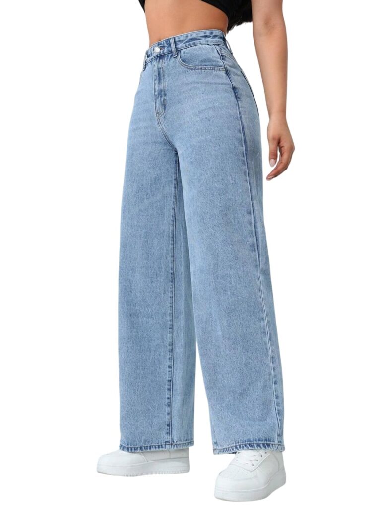 TAGAS Women's High Waisted Wide Leg Jeans – Baggy Denim Pants, Loose Fit Casual Straight Leg Pant for Girls & Womens