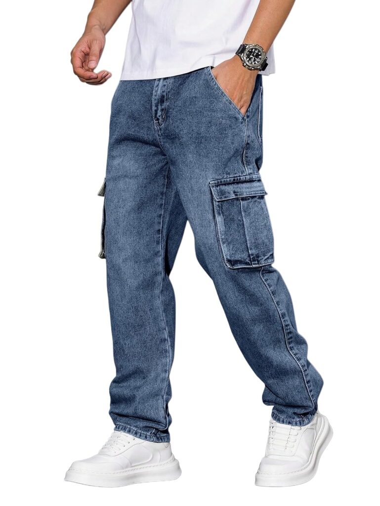 URBAN POCKETS Jeans for Men || Men's Jeans Denim (Blue-Cargo-Jeans-U23-24)