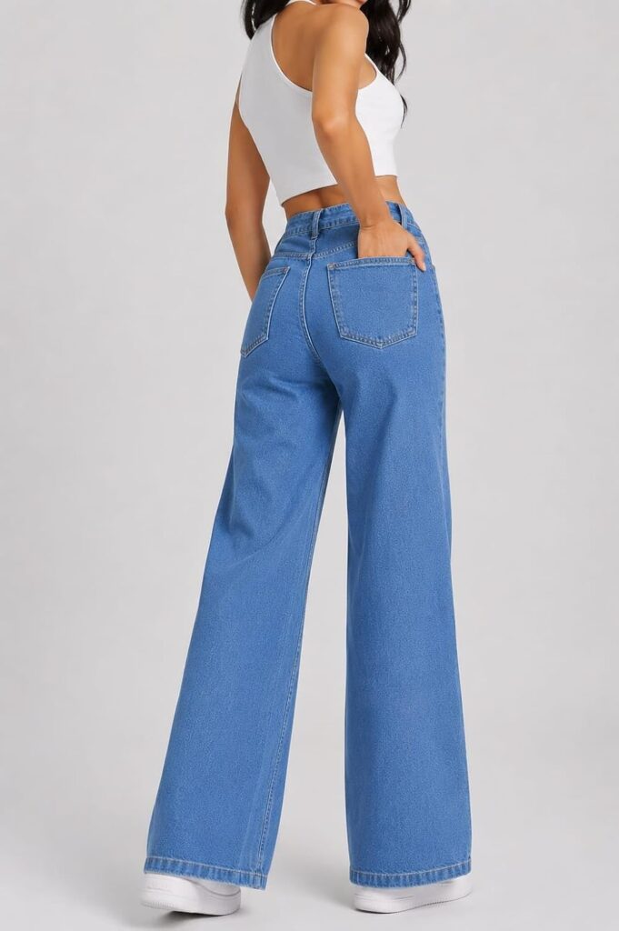 Womens High Waist Denim Jeans | Stretchable Slim Fit Casual Denim Pants for Office College & Regular Wear | Comfortable Soft Fabric Bottom Wear Zeans for Girls (Black)