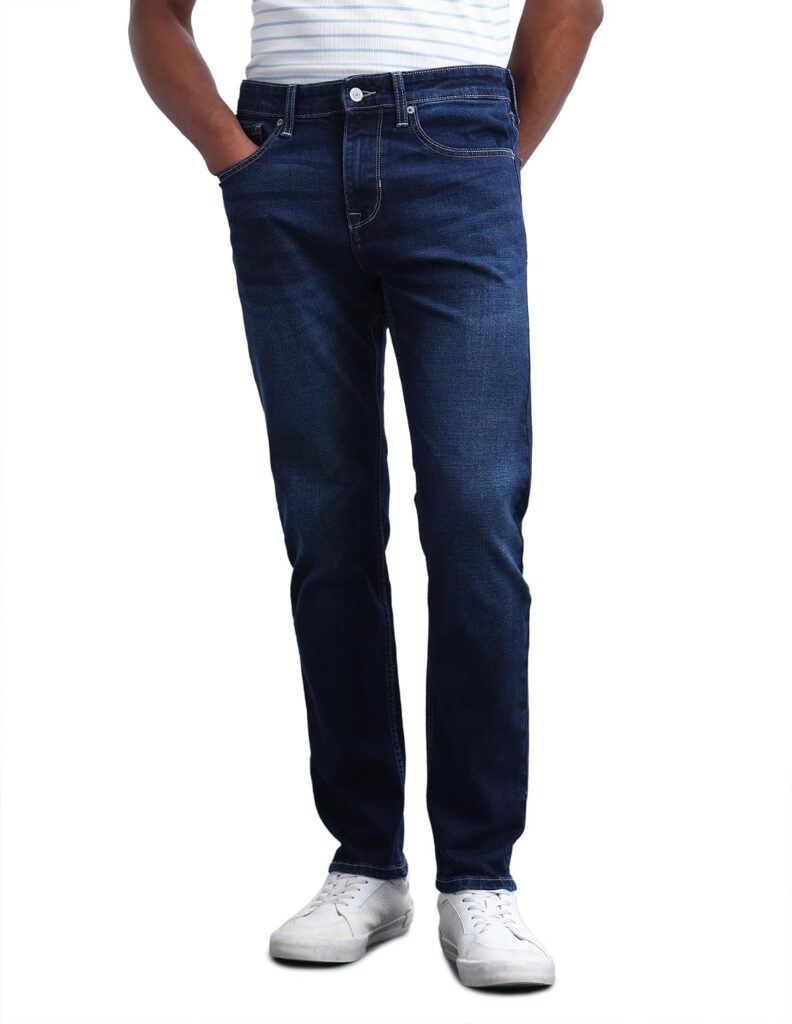 Flying Machine Men's Slim Tapered Fit Jeans| Solid | Mid Rise | Stretchable | Jeans for Man