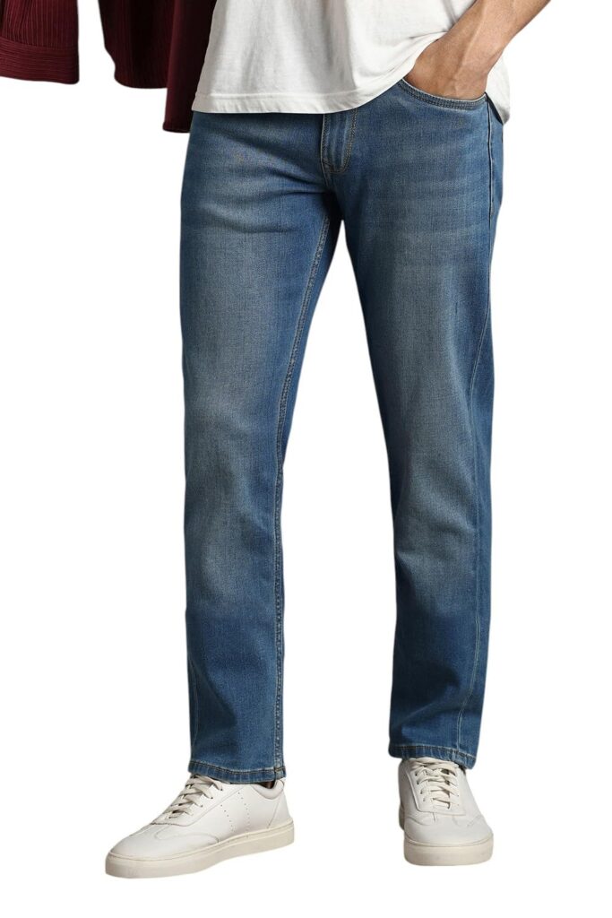 Louis Philippe Men's Slim Fit Stretch Fabric for Comfort Premium Wash Aesthetic Authentic Twill and Durable Jeans