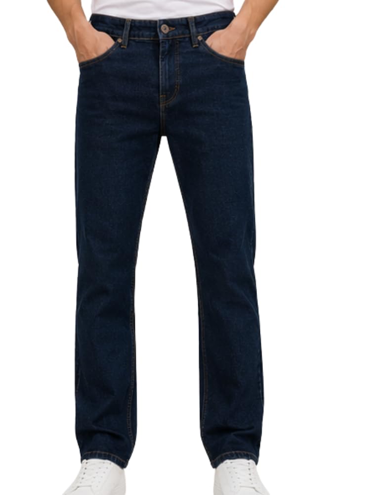 Men's Denim Jeans Straight Fit | Mid Rise | 5 Pocket | Button & Zip Fly | Comfortable Everyday Casual Jeans