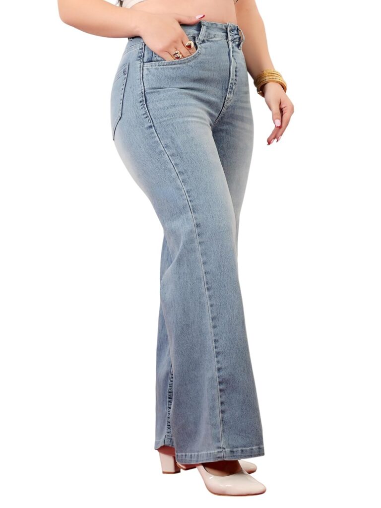 Miss Chase A+ Women's Wide Leg High Rise Regular Length Stretchable Denim Jeans