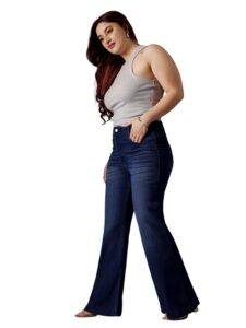 Miss Chase A+ Women's Wide-Leg High Rise Regular-Length Stretchable Denim Jeans