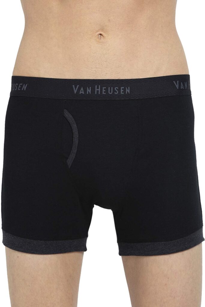 Van Heusen Men’s Cotton Trunks Pack of 2 | Fashion Trunk with contrast colors |Super Combed Cotton for softness | Open Front Fly | Moisture‑Wicking | Sweat Absorbant | All‑Day Fresh Technology |Long Lasting Colors |Soft Plush Waistband | Label‑Free Comfort | style 10044