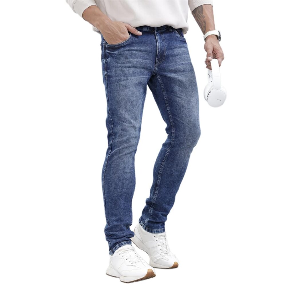WROGN Men's Cotton Blend Jeans | Solid | Slim Fit